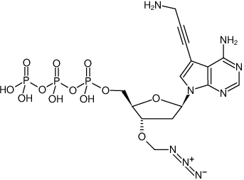 Structural formula of 3'-O-Azidomethyl-7-Deaza-7-Propargylamino-dATP (3'-O-Azidomethyl-7-Deaza-7-Propargylamino-2'-deoxyadenosine-5'-triphosphate, Sodium salt)