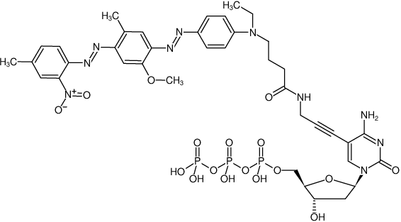 Structural formula of 5-Propargylamino-dCTP-BHQ-1 (5-Propargylamino-2'-deoxycytidine-5'-triphosphate, labeled with BHQ-1™, Triethylammonium salt)