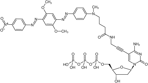 Structural formula of 5-Propargylamino-dCTP-BHQ-2 (5-Propargylamino-2'-deoxycytidine-5'-triphosphate, labeled with BHQ-2™, Triethylammonium salt)